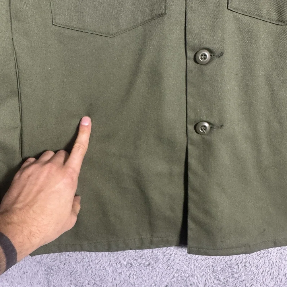 USGI Utility Military Shirt OG 507 Size 15.5 x 36 Poly Blend Dura Vintage 1982